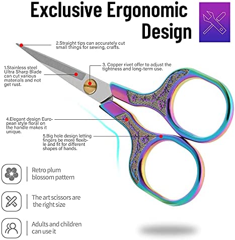 Small sharp scissors-Glexal 5 Inch Precision Scissors-2 pack,razor Sharp Blade Shears for craft embroidery sewing school office cutting