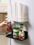 YCOCO Magnetic Spice Rack Organizer Single Tier Refrigerator Spice Storage Shelf, Easy to Install the Side of Refrigerator Can Hold spices, Jar of Olive Oil, Cooking Oils, Salt, Pepper,Black Pack of 2