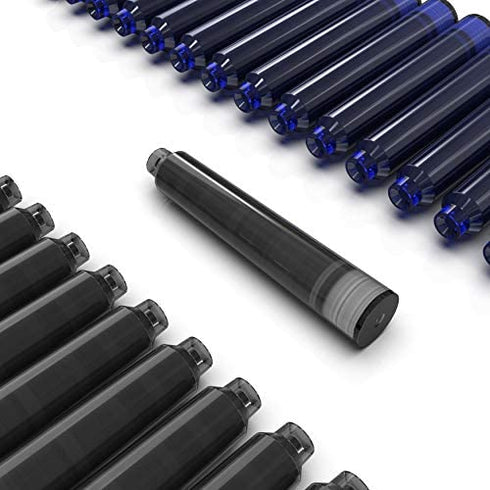 Wordsworth & Black Fountain Pen Ink Refills - Set of 15 Black - 15 Blue Ink Cartridges - International Standard Size - Length APPR 2.04 Inch - Base Diameter APPR 0.24 Inch - Disposable and Generic