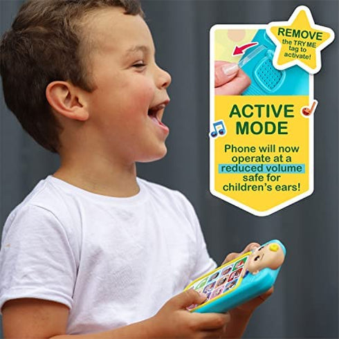 CoComelon JJ’s First Learning Toy Phone for Kids with Lights, Sounds, Music to Introduce Feelings, Letters, Numbers, Colors, Shapes, and Weather to Children, by Just Play