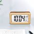 Everwood Battery Operated Wooden LCD Digital Alarm Clock with Smart Sensor Night Light, Snooze for Bedrooms (Wood)