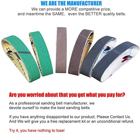 24 Pcs 3/4" x 12" Replacement Belt Kit for Work Sharp Knife & Tool Sharpener Ken Onion Edition (WSKTS-KO) - 80/120/240/400/1000/1200 Grits