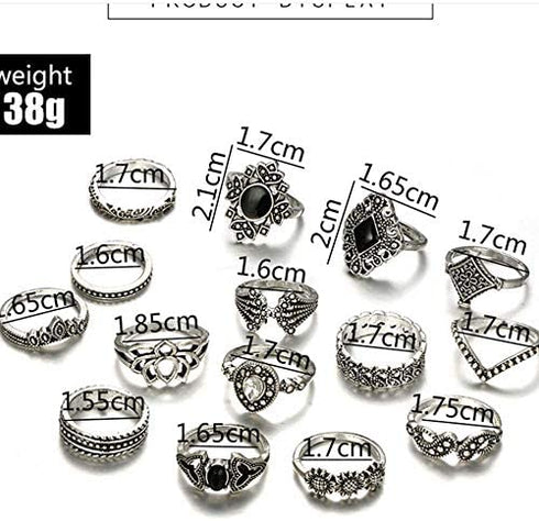 BERYUAN Rings Black Rings Goth Rings for Women Rings for Teen Girls Womens Rings Cute Rings Stackable Rings Set?12Pcs)(Rings Size 5,5.5,6.5,7,7.5,8.5)