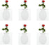 Magic Silicone Vase, Removable Silicone Flower Vase, Reusable Wall-Mounted Sticky Flower Vase, Self-Adhesive Bouquet Plant Storage Decor for Wall, Glass, Window, Fridge, Bathroom(6Pcs White)