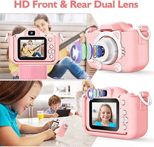 Kids Camera for Girls/Boys, 3-9 Year Old Toys for Girls/Boys, SGAINUL Christmas Birthday Gift for Age 6-9 Girls/Boys Kids Digital Dual Camera, Selfie Camera for Kids, 32GB Memory Card 1
