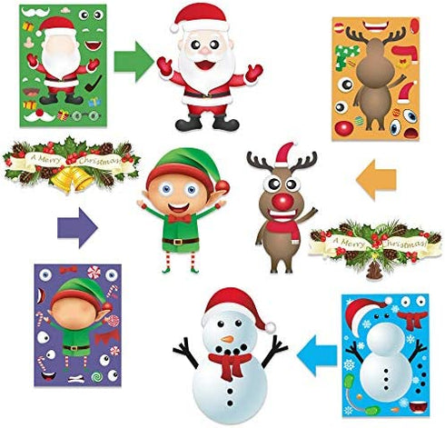 Christmas Stickers for Kids Christmas Party Favors for Kids Christmas Gifts for Kids Christmas Sticker Sheets Kids Classroom Rewards Christmas DIY Stickers for 24 Players