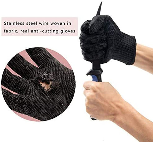 PAUL MAIER Fish Cleaning Kit 3-Piece Set Includes,Filet Knifes for Fish,Anti-Cutting Gloves,Fish Scale Cleaner Brush,Bait Knife with Coating and Scabbard, Salt Water Resistant Fishing Knife