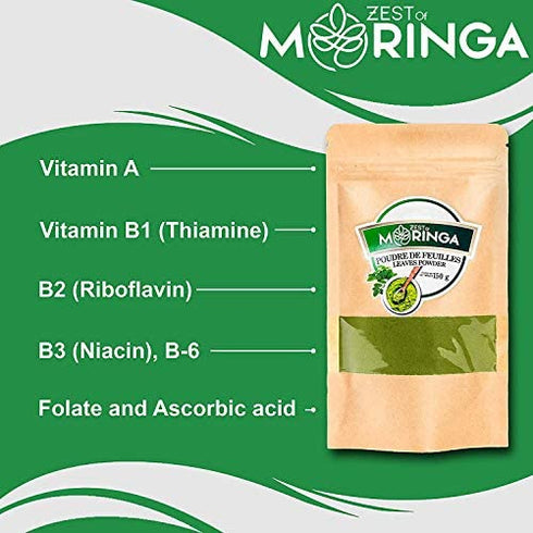 The World Most Potent Plant on Earth - Pure Moringa Leaf Powder- Green Super Food Supplements - The Ideal for Food Deficienty