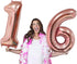 Sllyfo Sweet 16 Party Supplies 16th Birthday Decorations Kit - 16th Birthday Gifts for Girls,16th Cake Topper|Banner|sash|Rose Gold Curtain Backdrop Props|Confetti Balloons|Champagne Balloon. (16)