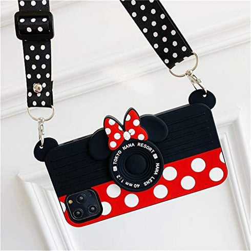 12 Pro Max Case for iPhone 12 Pro Max Case Cute 3D Cartoon for Minnie Camera Teens Girls Women Shockproof Protective Silicone Cover Cute Phone Cases for iPhone 12 Pro Max -6.7" (12 Pro Max-6.7")