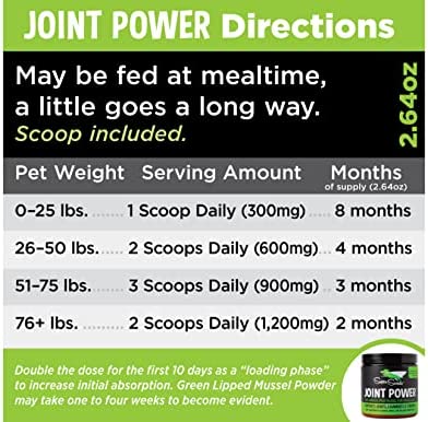 Super Snouts Joint Power Joint Supplement for Dogs and Cats, 2.64 oz - New Zealand Green Lipped Mussel, Joint Repair