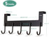 Over Door Hanger Heavy-Duty Hook, Hanging Clothes,Coat,Bag,Robe,Towel,Bathroom,Closet,Back of Door Hanger,Sturdy Anti-Rust Lightweight 5-Hooks Aluminum Black
