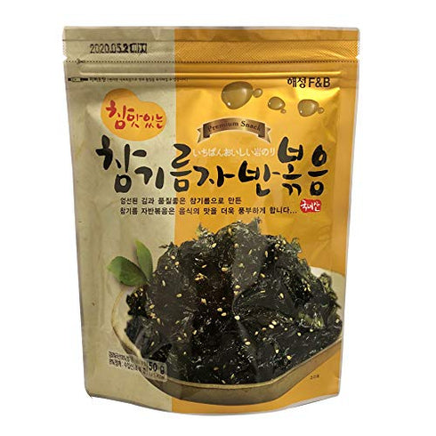 Korean Premium Roasted and Sea Salted Seasoned Seaweed Laver Snack 50g (Pack of 2)