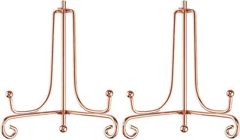Artliving (2 Pack 4" Iron Display Stand,Rose Gold Small Iron Easel Plate Display Photo Holder Stand, Displays Card,Cookie, Decorative Plates,Artwork