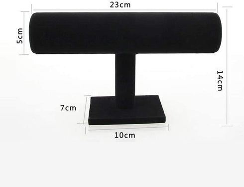 TENINYU Hovering T-Bar Bracelet Necklace Earring Bangle Pendants Anklet Tower Watch Key Jewelry Display Stand for Home Organization (Black Velvet)