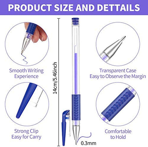 8 Pieces Heat Erase Pens Fabric Marking Pens Heat Erasable Pens with 56 Pieces Refills for Quilting, Sewing, DIY Dressmaking