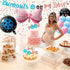 A1diee Bows Burnouts Gender Reveal Decorations Kit 36In Gender Reveal Balloon Burnouts Pink Bow Foil Balloons Banner Cupcake Topper Blue Pink Latex Balloons for Baby Shower Party Supplies, 33Pcs