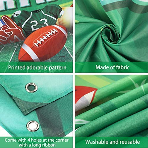 Football Party Decorations Favors Football Birthday Backdrop Banner supplies Super Football Bowl Game Sports Fan Supplies Football Themed Boy Birthday Party Favors Photo Booth Props Wall Hanging