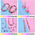 TOAOB 50pcs Pink European Large Hole Beads Spacer Glass Lampwork Craft Beads Rhinestone Metal Beads for DIY Charms Bracelet Necklace Jewelry Making