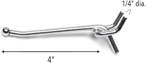 Presa Heavy Duty Metal Peg Board Shelving Hooks, 4-Inch, 50-Pack
