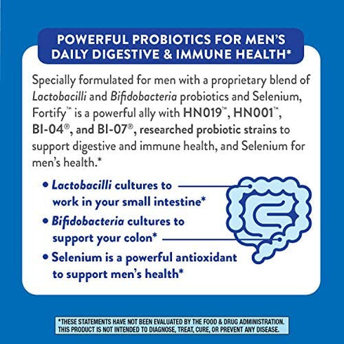 Nature’s Way Fortify Men’s Daily Probiotic, 30 Billion, 11 Strains, Prebiotics, 30 Capsules
