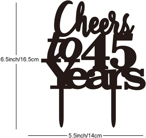 Gold 45th Birthday Decorations kit- Cheers To 45 Years Banner Balloons and Cake Topper, Happy Birthday Sash, Gold Tinsel Foil Fringe Curtains, for Birthday&Anniversary Decorations