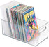 mDesign Deep Plastic Storage Organizer Container Bin, Game and Comic Organization for Cabinet, Cupboard, Playroom, Shelves, or Closet - Holds Video Games, Tablets, DVDs, or Controllers, Clear