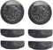 3.5 Inch Japanese Style Classic Porcelain Side Dish Bowl Seasoning Dishes Soy Dipping Sauce Dishes-Set of 6-Black