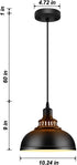 Pendant Light Metal Vintage Industrial Hanging Ceiling, MgLoyht, for Farmhouse Kitchen Island Restaurant Dining Room,Black