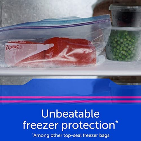 Ziploc Gallon Food Storage Freezer Bags, Grip 'n Seal Technology for Easier Grip, Open, and Close, 28 Count