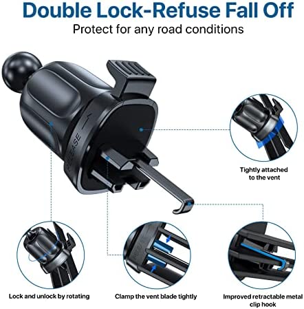 Miracase Phone Mount for Car, Universal Air Vent Car Phone Holder, Hands Free Car Cell Phone Holder Cradle Friendly Compatible with iPhone 13 12 11 Pro Max X 8 Plus Samsung and All Smartphones