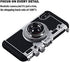 Awsaccy Emily in Paris Phone Case iPhone XR Camera Case Vintage Cover Cute 3D Cool Unique Camera Design Case PC Silicone Cover with Removable Neck Strap Lanyard for Girls Women Black