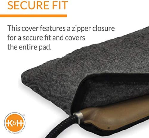 K&H Pet Products Small Animal Heated Pad Deluxe Replacement Cover (Heated Pad Sold Separately) Gray 9 X 12 Inches