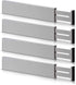 Adjustable Bamboo Drawer Divider Organizer - Fits Large Drawers Sized 17.5" Upto 22"- Expandable Kitchen Drawer Organizer Separators for Utensils, Dresser, Clothes, Bedroom, Bathroom 4-Pack, Gray