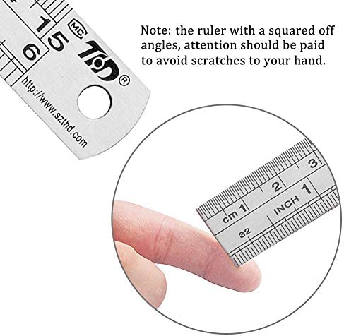 Ruler Metal Straight Edge Ruler Stainless Steel Ruler 6 Inch Ruler Set Rulers Bulk 6 Pack