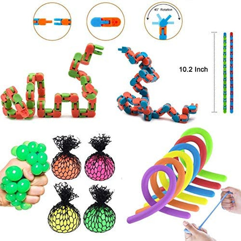 26 Pcs Sensory Fidget Toys Set for Kids Adults,Carnival,Birthday Party Favors,Pinata Stuffers,Goodie Bag Fillers,Classroom Rewards,Treasure Box Toys Prizes,Easter Basket Stuffers Gifts Egg Filler