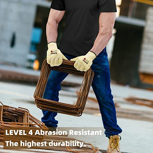 Schwer Level A9 Cut Resistant Gloves Construction Cut Gloves with Fireproof Aramid Fiber for Safety Work, HVAC, Warehouse, Lumber, Metal Detecting, Glass Handling, Wood Carving?XL?