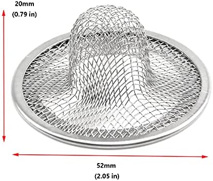 Antrader Kitchen Sink Strainer, 2Pcs Stainless Steel 2-Inch Diameter Mesh Round Filter Bathroom Bathtub Wash Basin Garbage Disposal Basket Filter