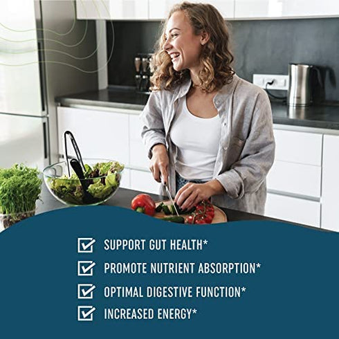 Digestive Enzymes Supplement with Probiotics | for Breaking Down Dairy, Protein, Sugar, & Carbs* | Nutrient Absorption, Lactose, Gas Relief, & Bloating* | Vegetarian, 3rd-Party Tested (60 Capsules)