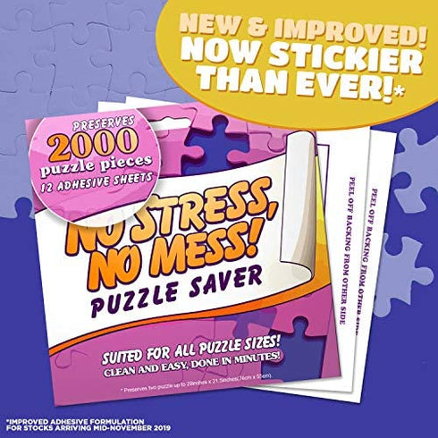Preserve 2 x 1000 Pieces Jigsaw Puzzles - AGreatLife Puzzle Saver 12 Sheets - No Stress, No Mess Jigsaw Puzzle Glue Sheets