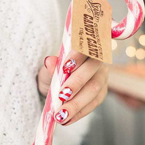 72 Pieces Christmas False Nails Artificial Fake Short Fingernails Santa Claus and Cute Snowman Decoration with 6 Jelly Glue for Nail Design Salon DIY Decoration, 12 Sizes 6 Boxes