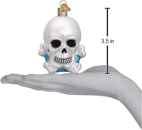 Old World Christmas Halloween Decorations Glass Blown Ornaments for Christmas Tree Skull Bones