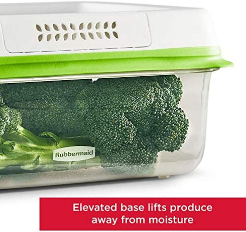 Rubbermaid FreshWorks Saver, Medium Produce Storage Containers, 2-Pack, 7.2 Cup, Clear