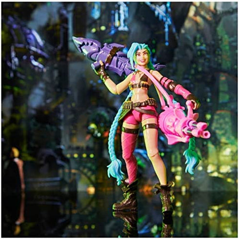 League of Legends, Official 4-Inch Jinx Collectible Figure with Premium Details and 2 Accessories, The Champion Collection, Collector Grade, Ages 12 and Up