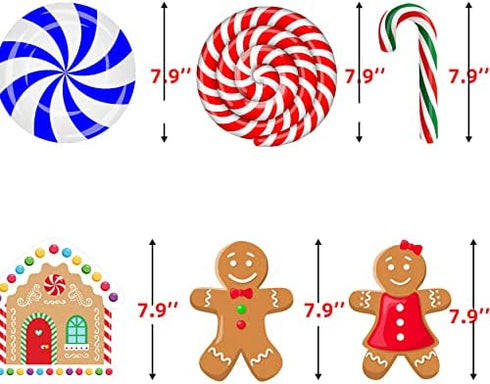 Funnlot 57PCS Peppermint Floor Decals Christmas Wall Stickers Christmas Decals for Wall Christmas Stickers for Wall Candy Wall Stickers Christmas for Candyland Decoration