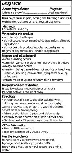 Mohnark Maximum Strength Lidocaine 5% Topical Anorectal Numbing Cream with Vitamin E and Lecithin, for Treatment of Hemorrhoids & Other Anorectal Disorders