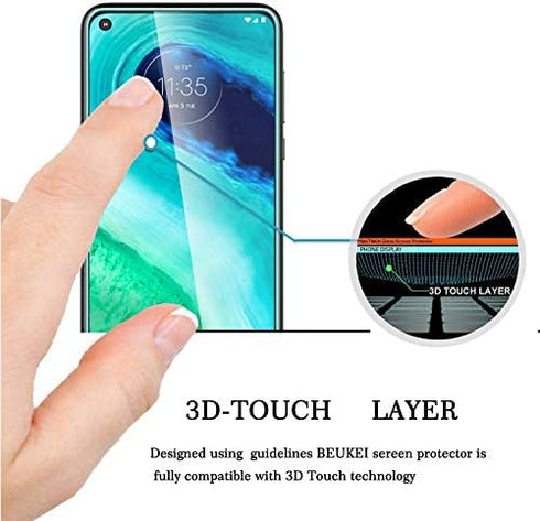 (3 Pack) Beukei for Motorola Moto G Fast Screen Protector Tempered Glass,Full Screen Coverage, Anti Scratch, Bubble Free