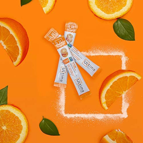 Ultima Replenisher Electrolyte Hydration Powder, Orange, 20 Count Stickpacks - Sugar Free, 0 Calories, 0 Carbs - Gluten-Free, Keto, Non-GMO with Magnesium, Potassium, Calcium, 2.4 Ounce (Pack of 1)