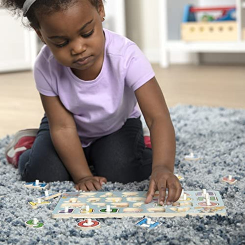 Melissa & Doug Disney Classics Alphabet Wooden Peg Puzzle (26 pcs)