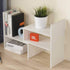 Expandable Wood Desktop Bookshelf Desktop Organizer Office Storage Rack Wood Display Shelf - Free Style Display True Natural Stand Shelf Rack Assembled Bookcase Adjustable Display Rack, White